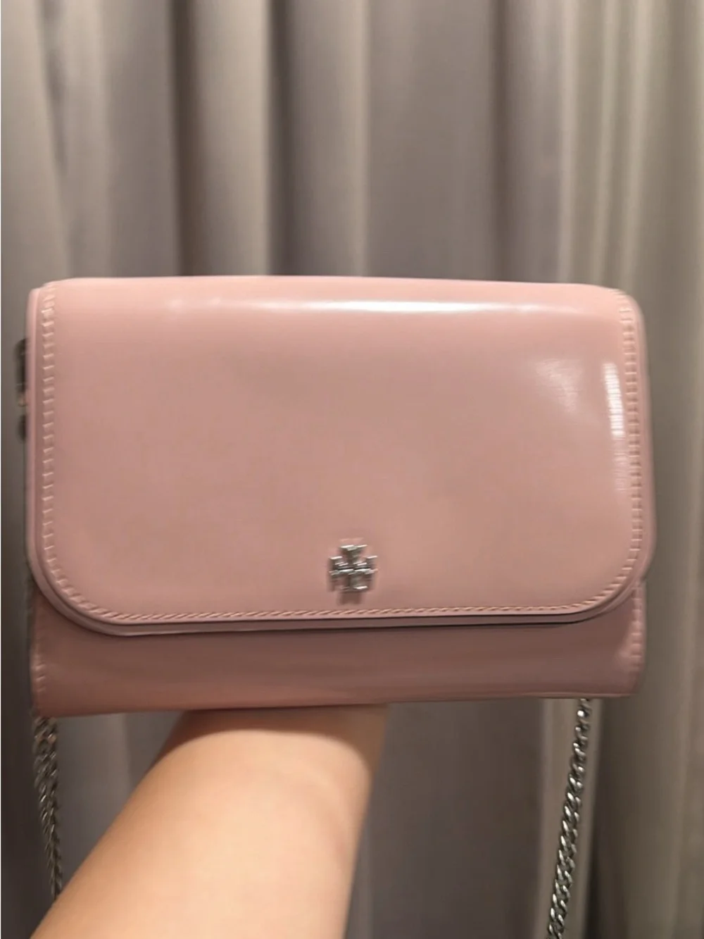 Tory Burch Blush Pink Leather Chain Crossbody